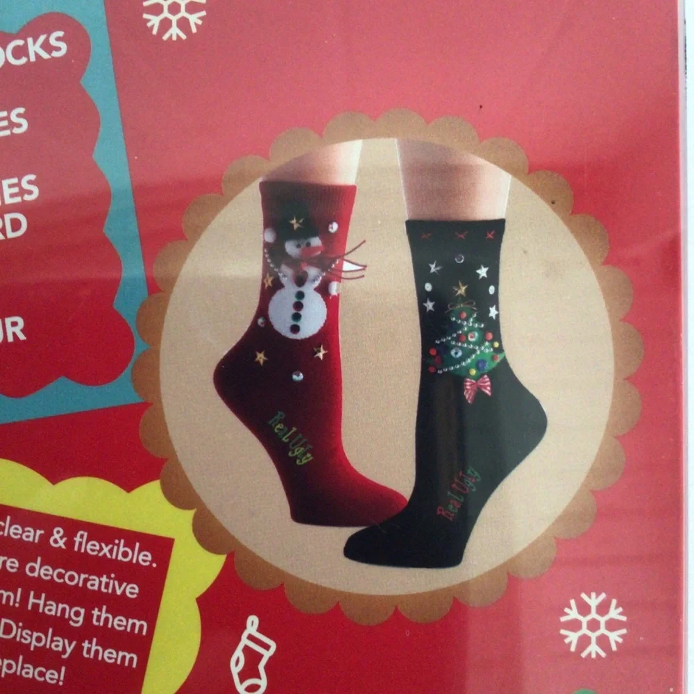 SOXLAND REAL UGLY DESIGN YOUR OWN CHRISTMAS SOCKS NWT